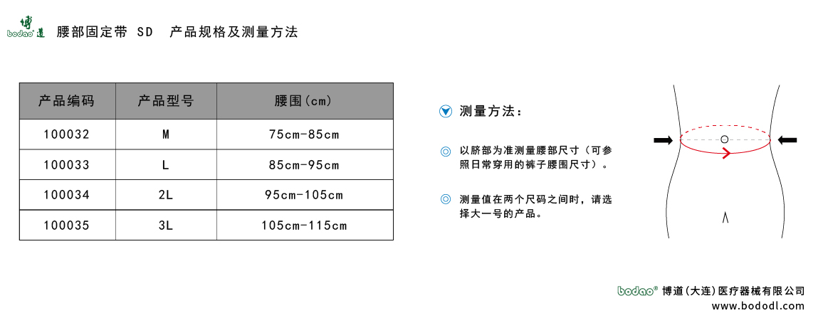 产品尺码表